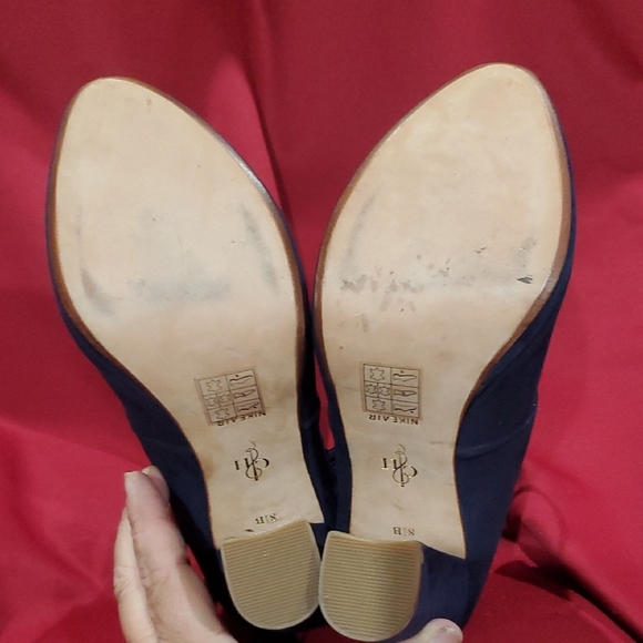 Cole Haan Blue Suede Heeled Boots with Lace-Up Detail - Picture 8 of 11